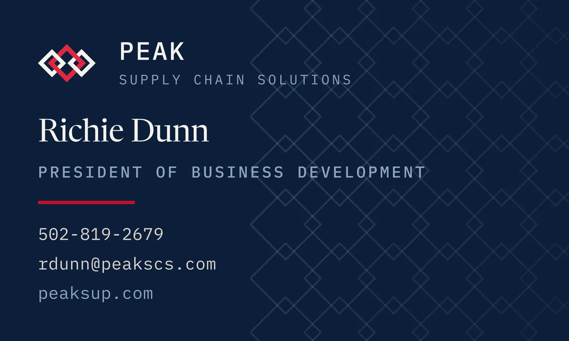 Business card front for Richie Dunn, President of Business Development