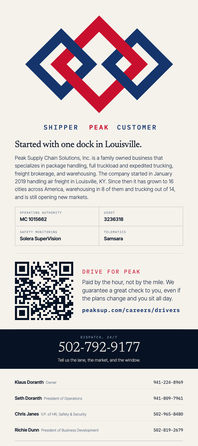 Rack card back