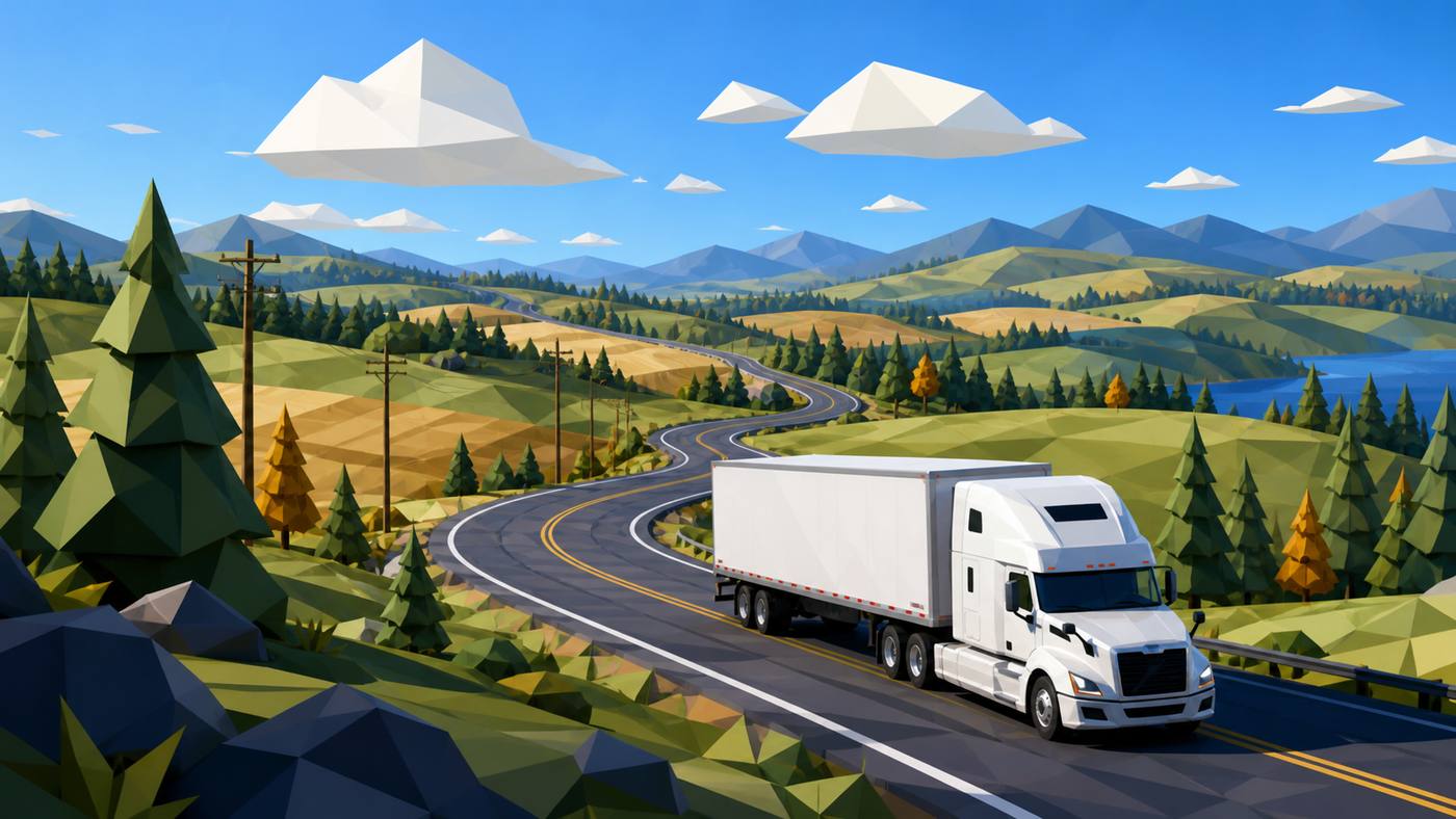 Generated reference frame — open road countryside · v02