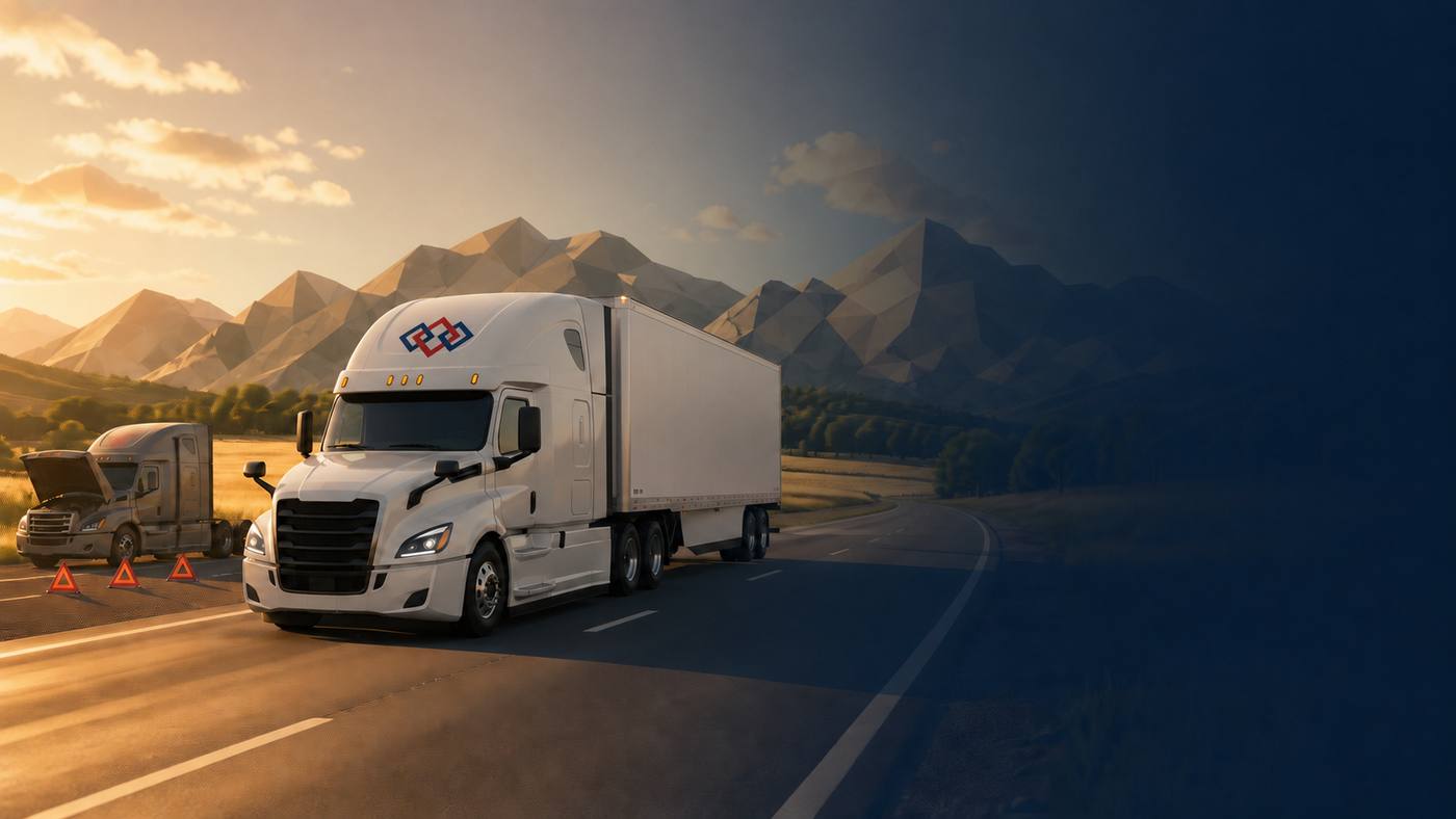 Generated reference frame — asset based trucking mountain road